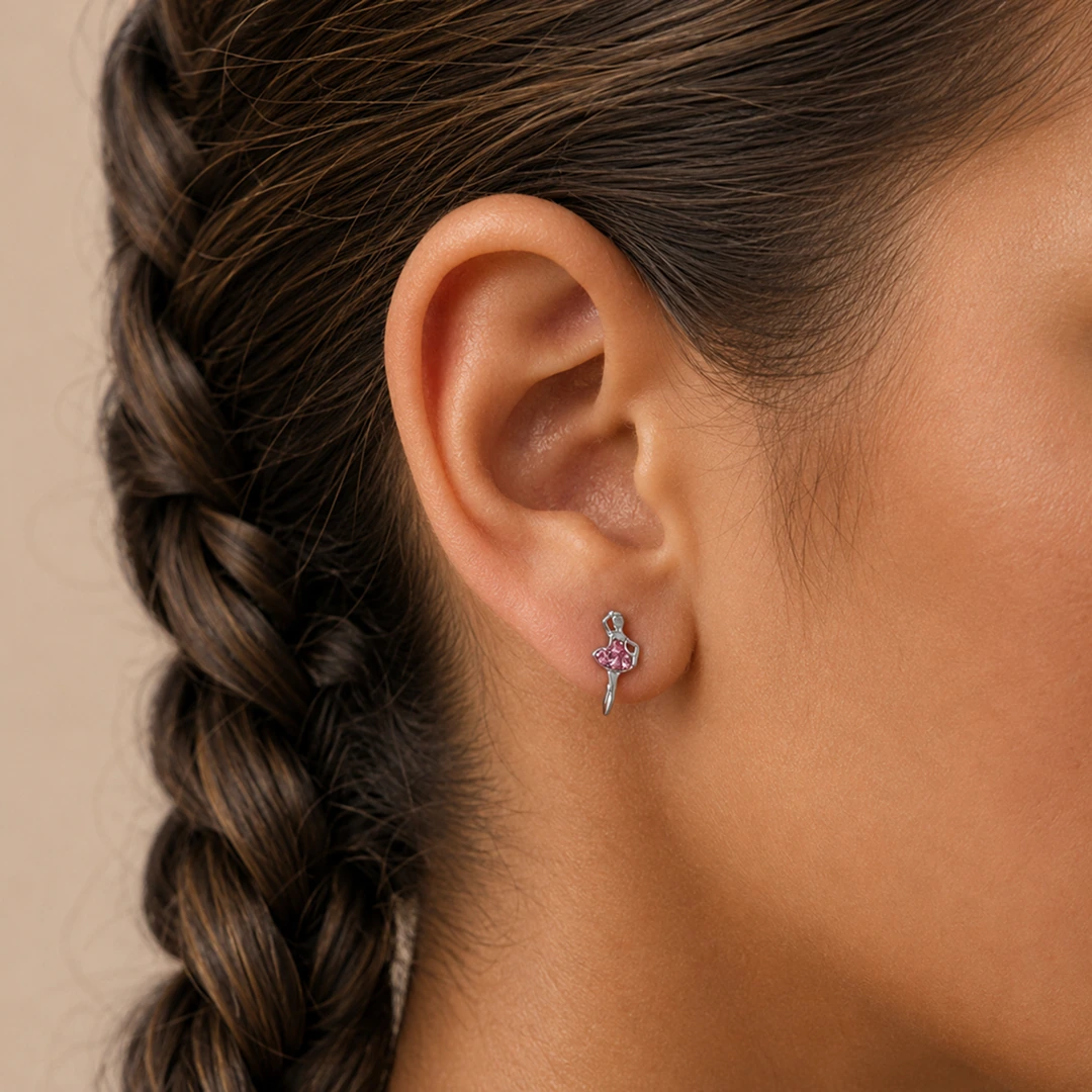 Ballerina Flat Back Earrings