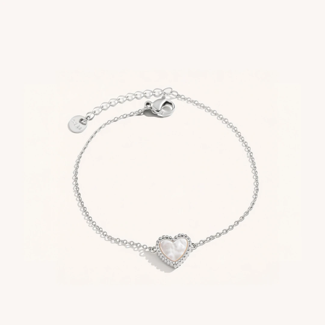 Bead Trim Heart Bracelet