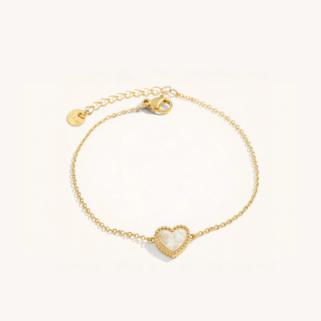 Bead Trim Heart Bracelet
