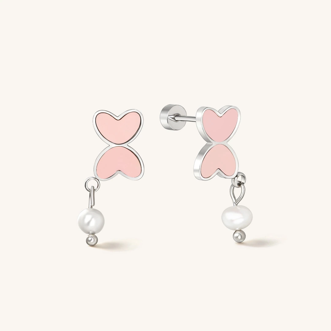 Butterfly Pearl Drop Earrings