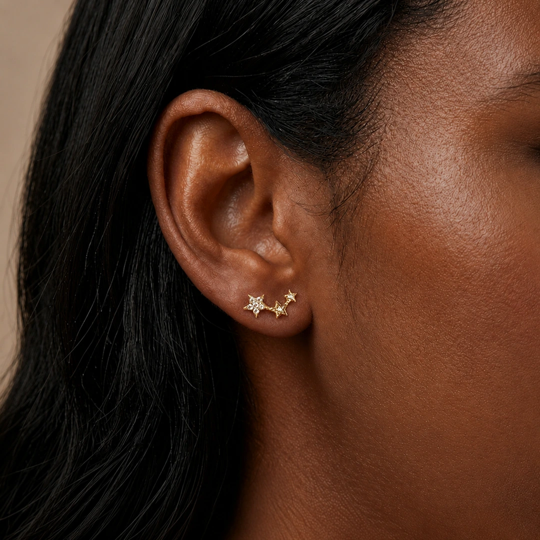 Celestial Trio Flat Back Earrings