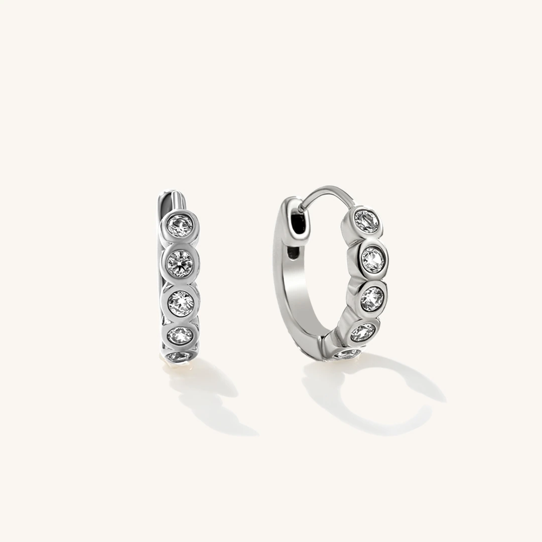 Classic Bezel Huggie Earrings