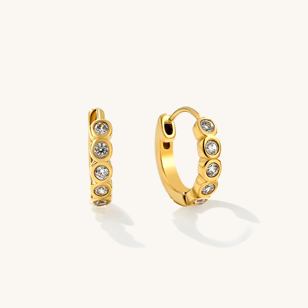 Classic Bezel Huggie Earrings