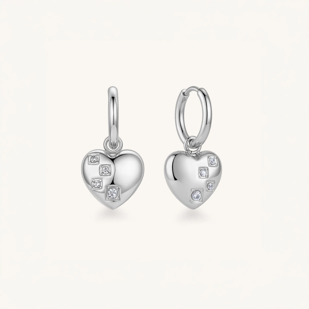 Cleo Chunky Heart Hoops