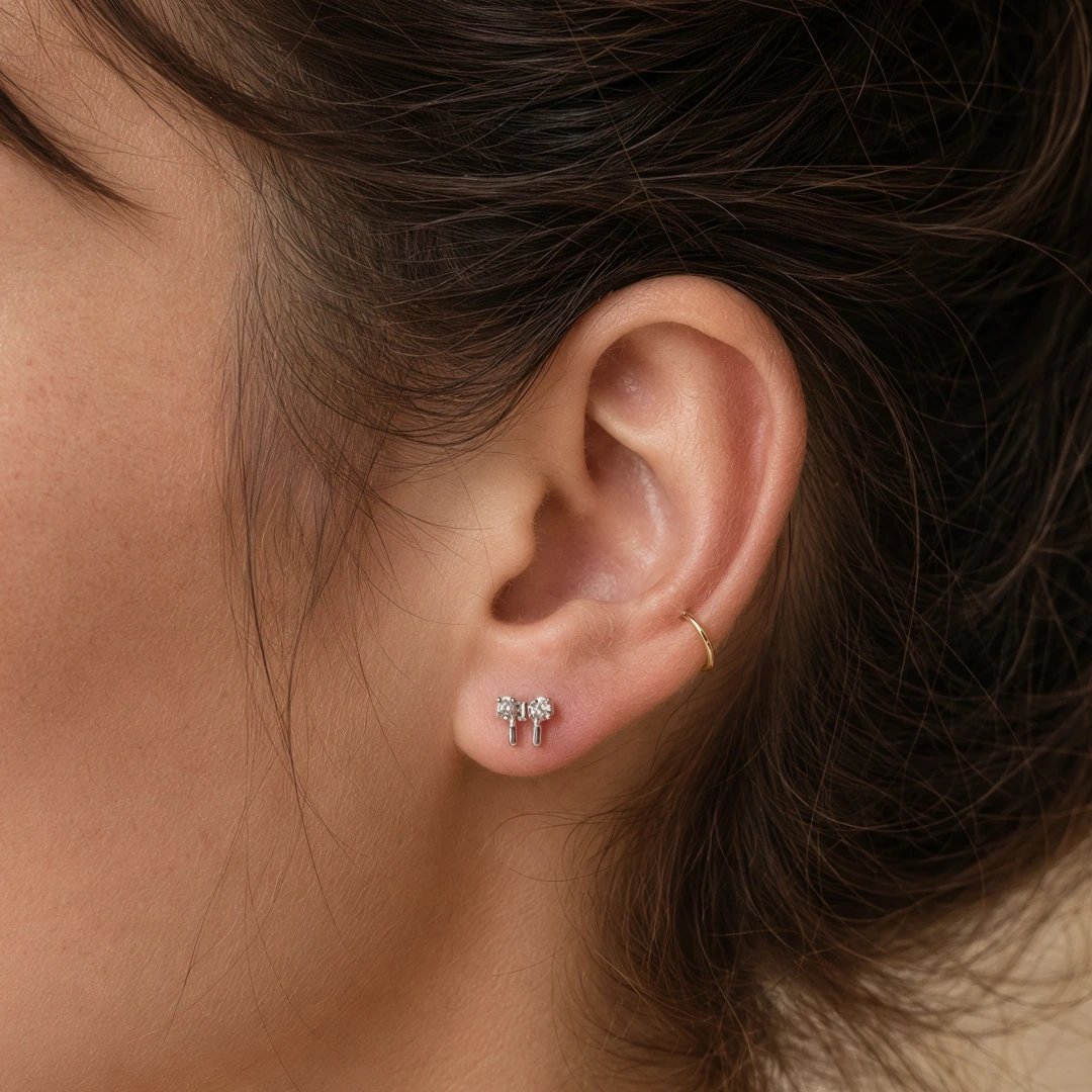Crystal Bow Flat Back Earrings