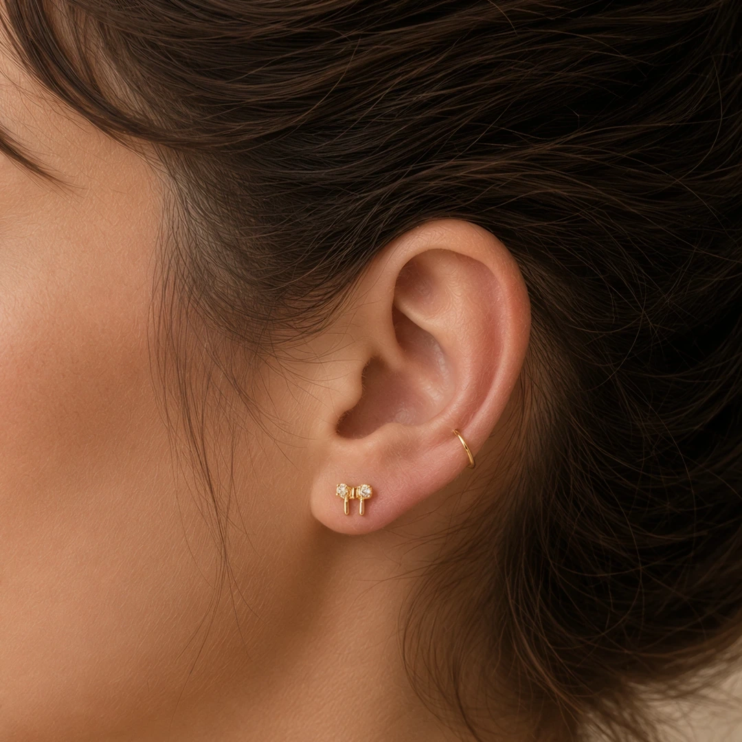 Crystal Bow Flat Back Earrings