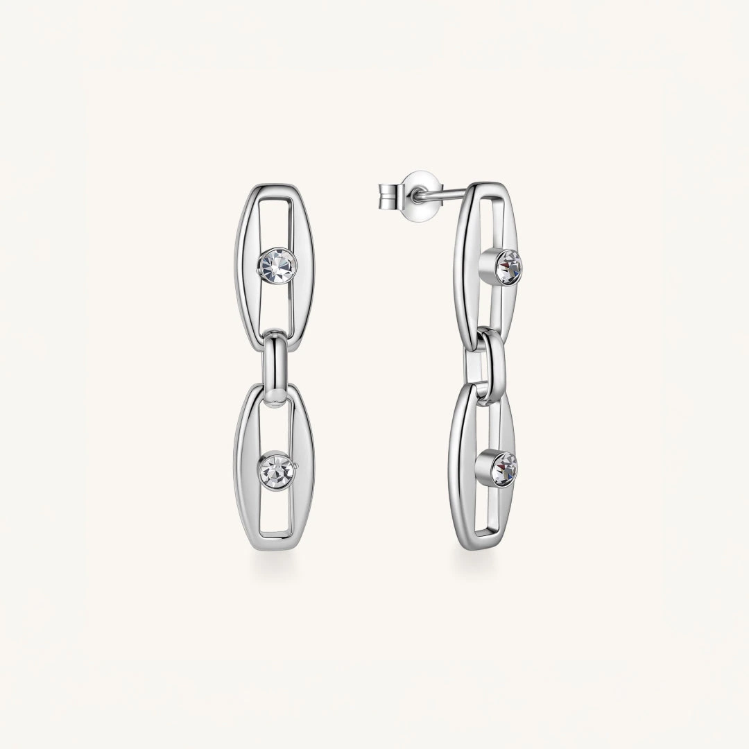 Crystal Link Drop Earrings