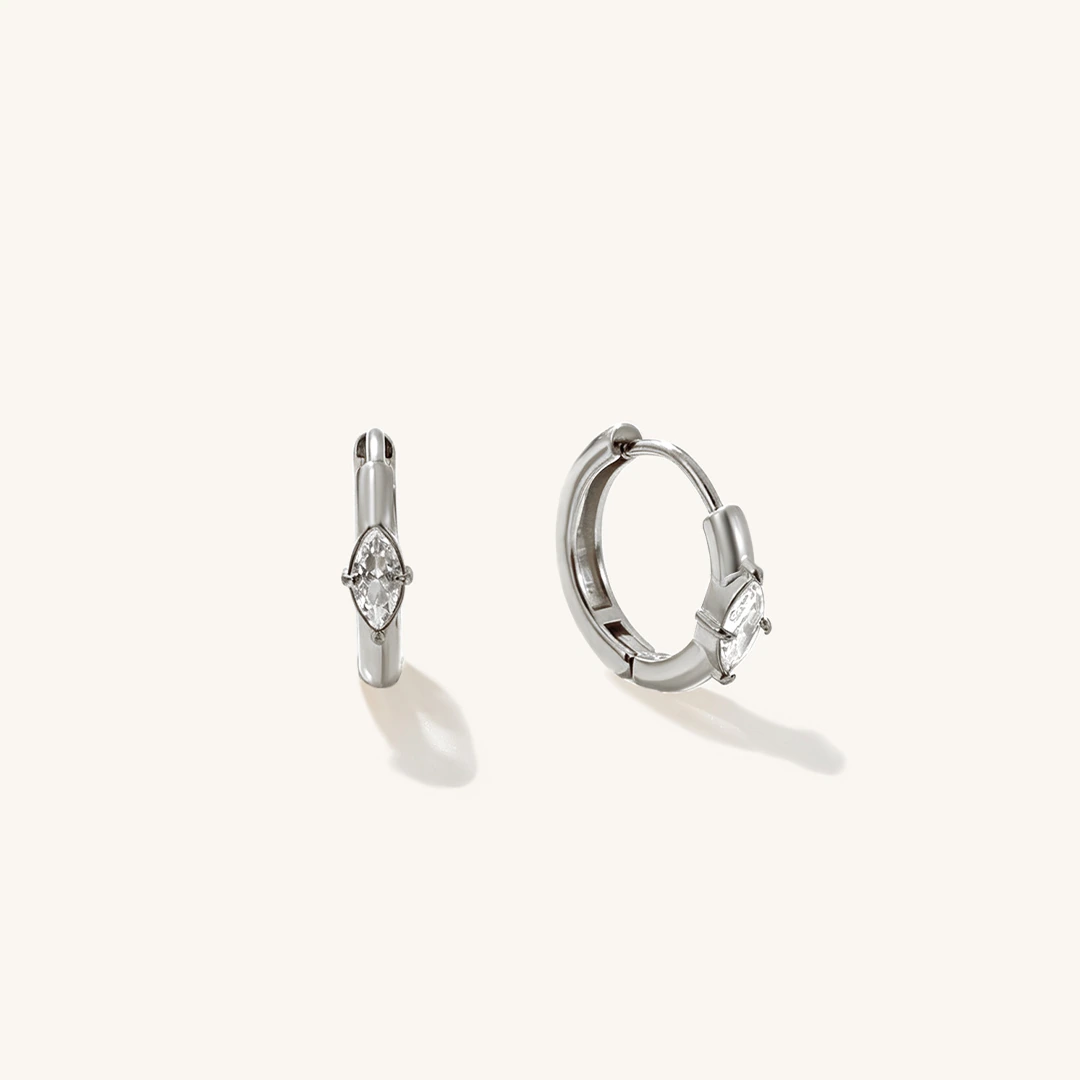 Crystal Marquise Huggie Earrings