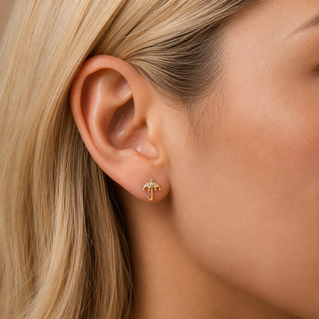 Crystal Umbrella Flatback Earrings