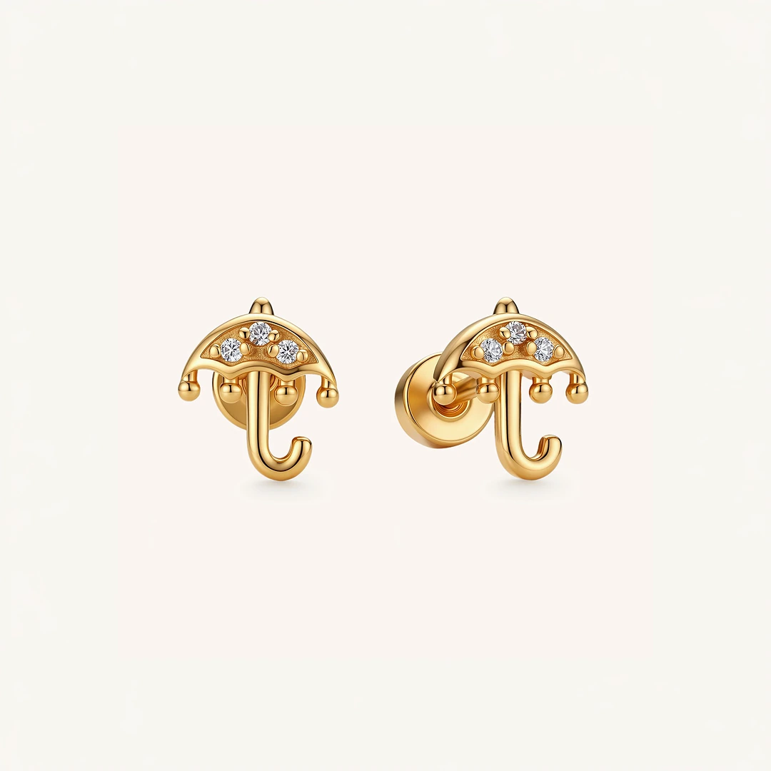 Crystal Umbrella Flatback Earrings
