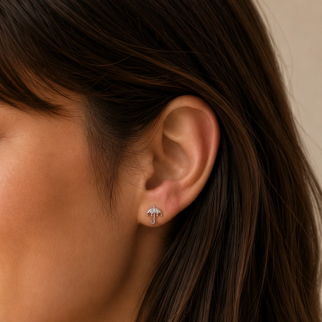 Crystal Umbrella Flatback Earrings