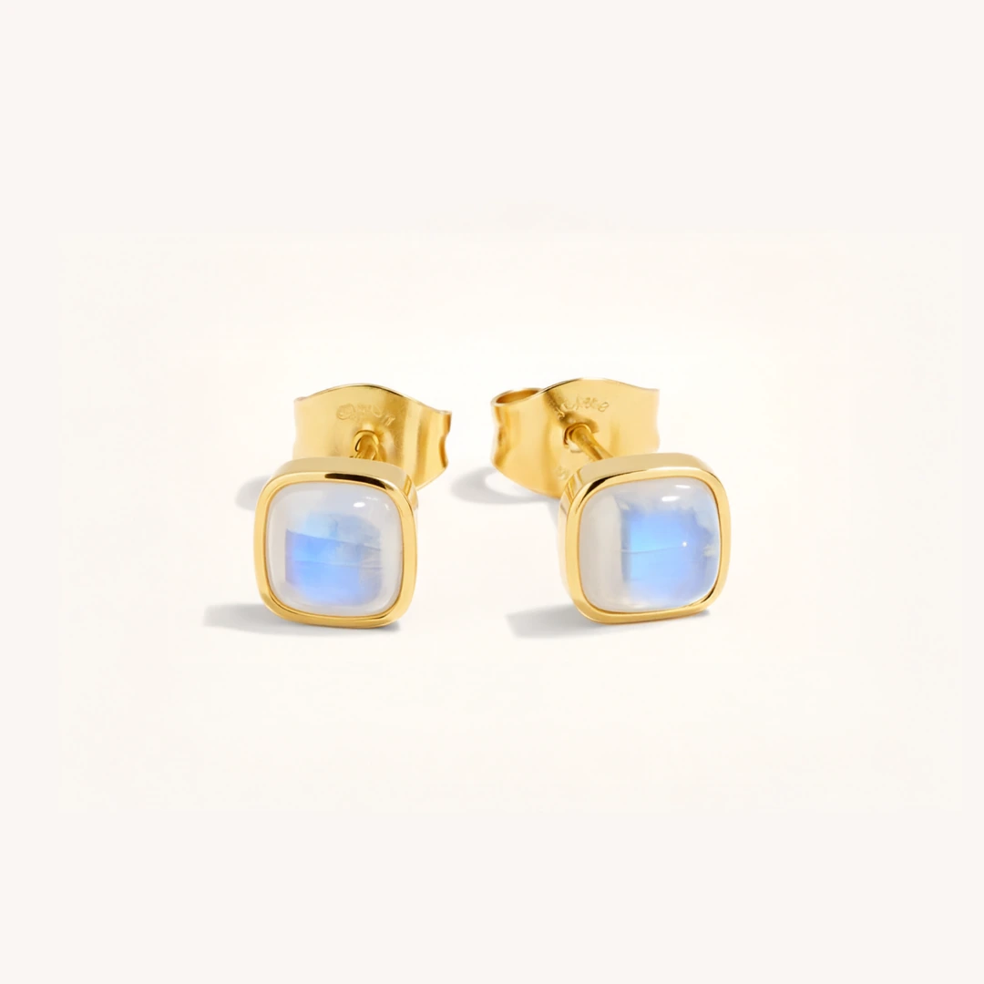 Cushion Birthstone Stud Earrings