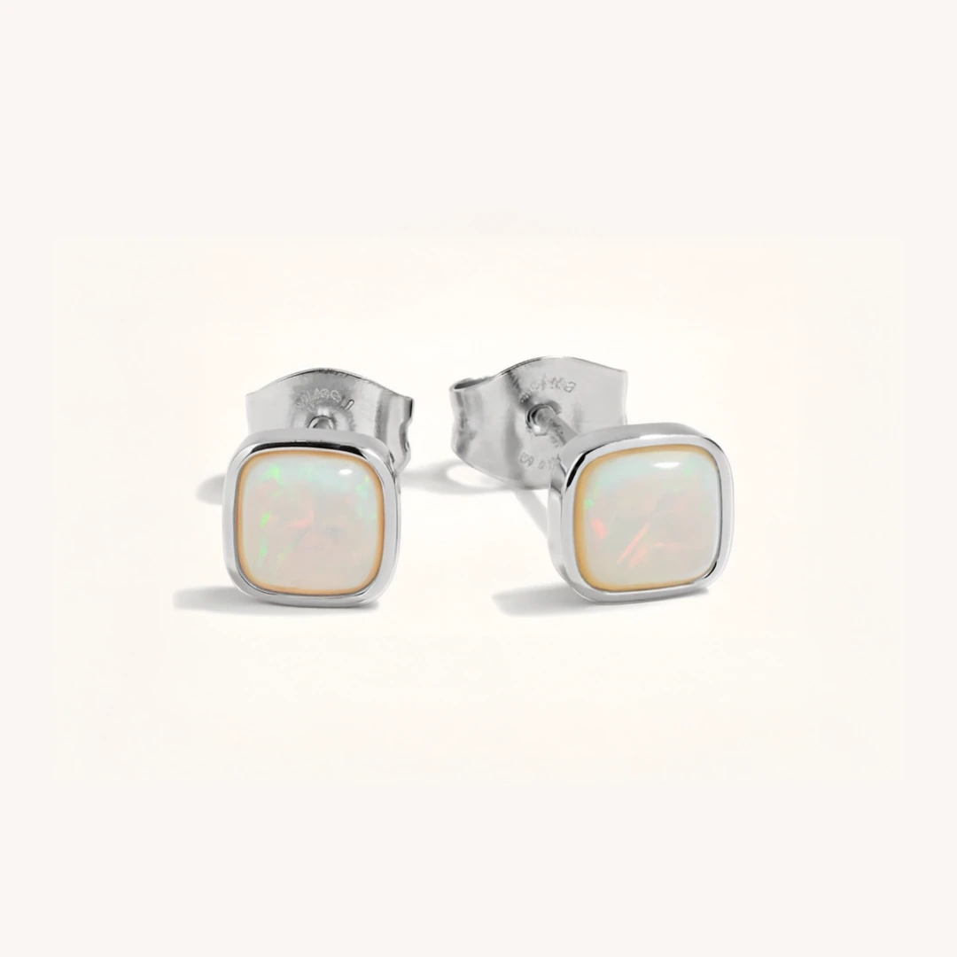 Cushion Birthstone Stud Earrings