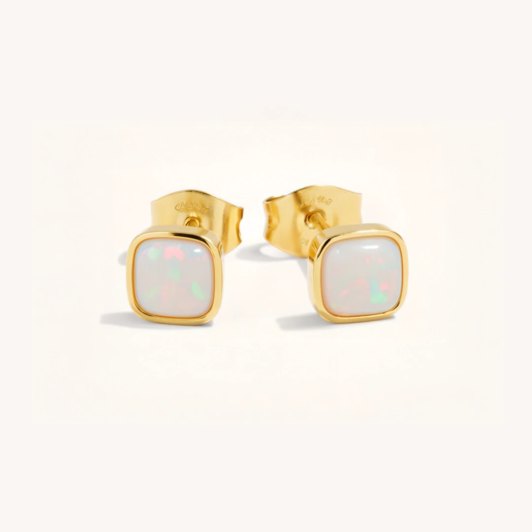 Cushion Birthstone Stud Earrings