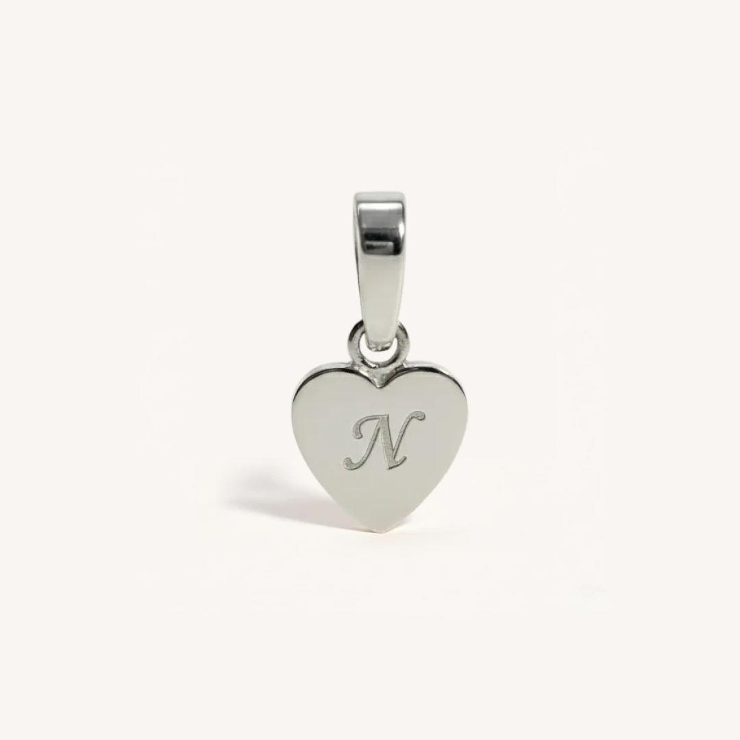 Heart Initial Charm