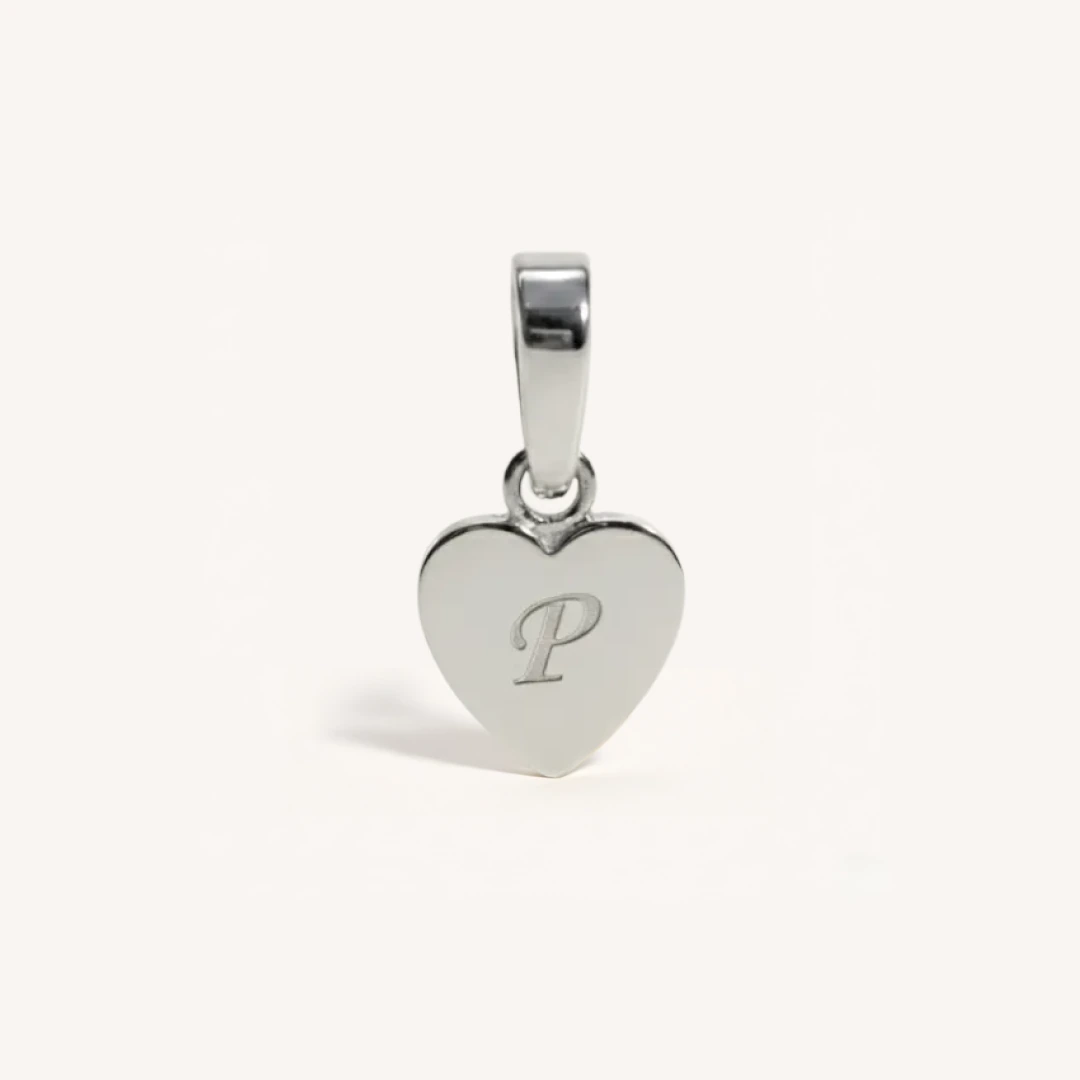 Heart Initial Charm