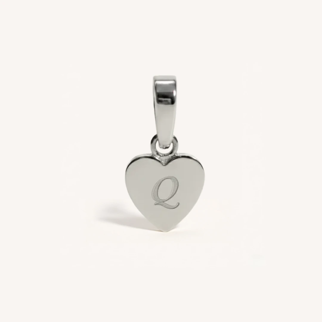 Heart Initial Charm