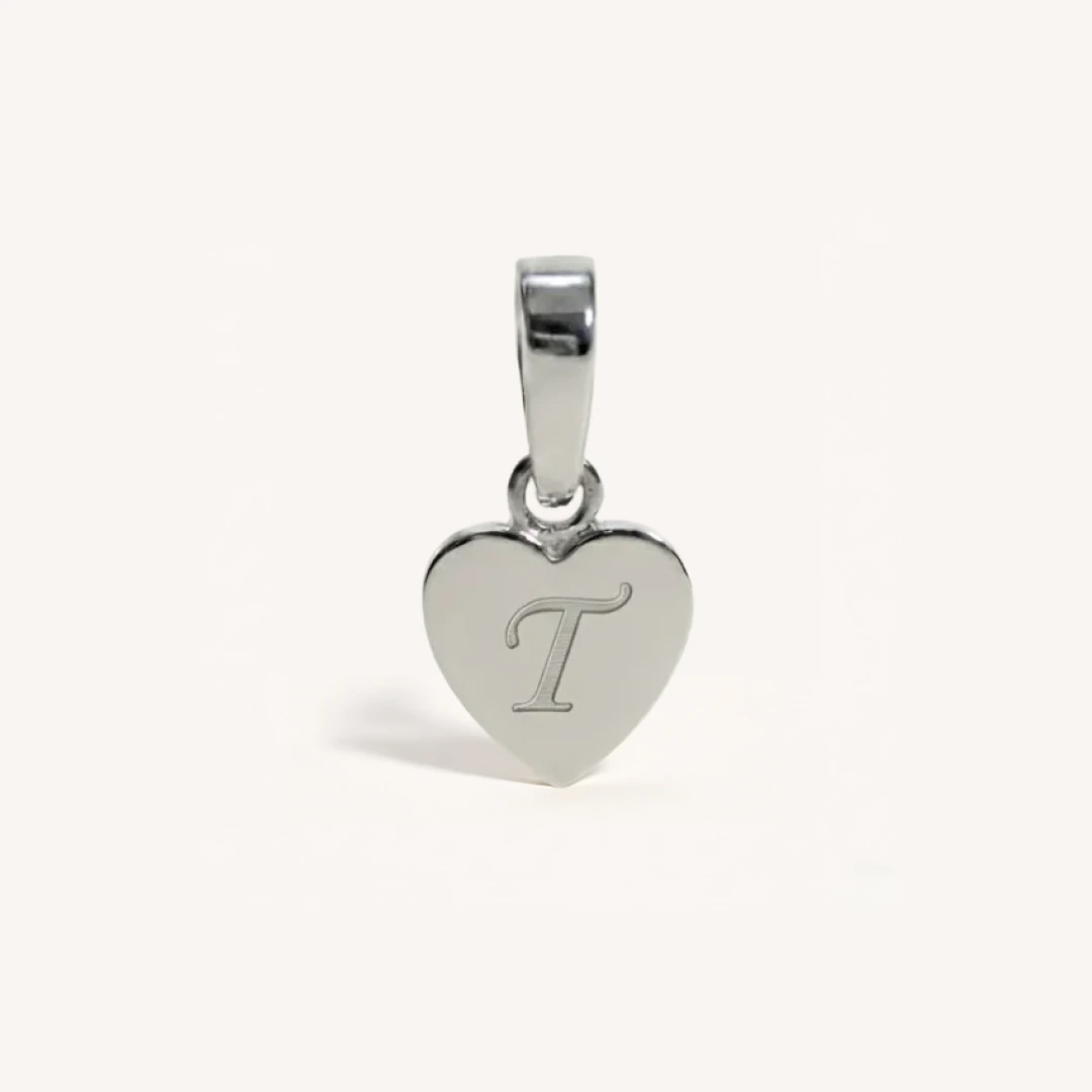 Heart Initial Charm