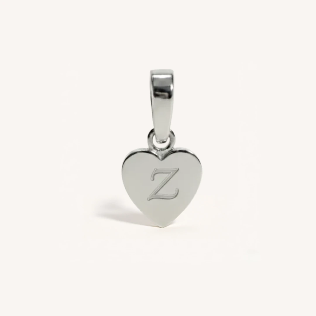 Heart Initial Charm