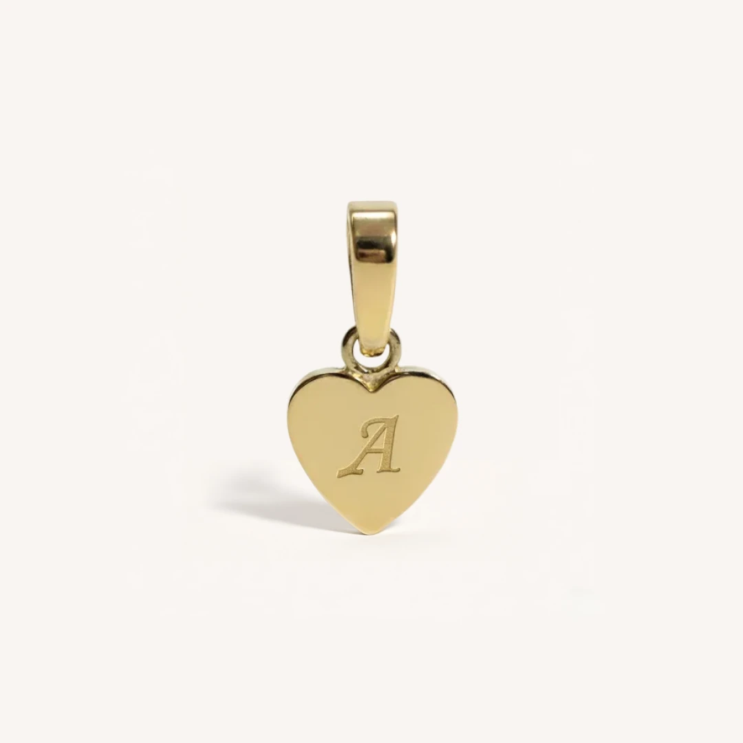 Heart Initial Charm