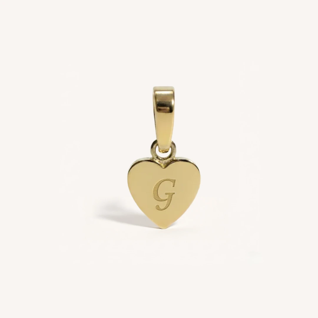 Heart Initial Charm