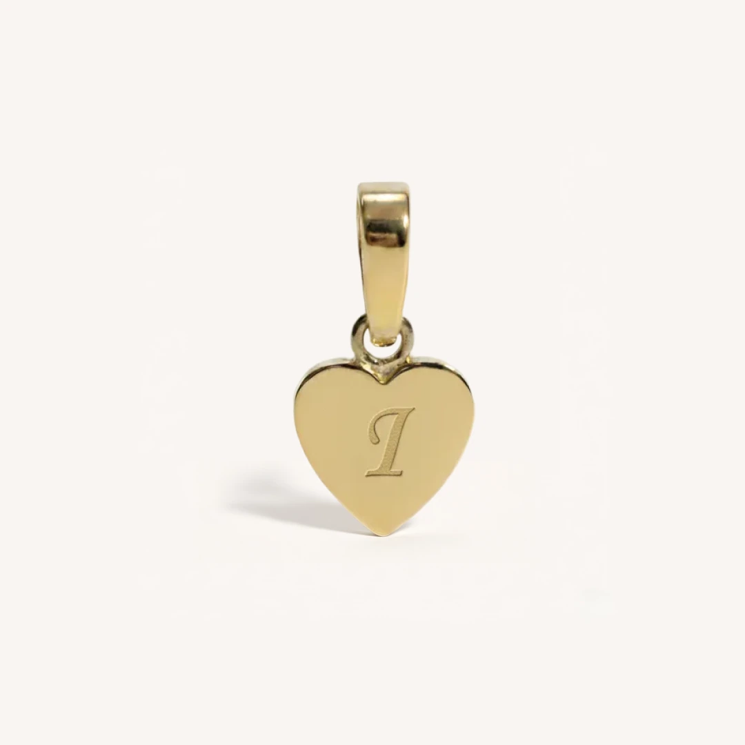 Heart Initial Charm