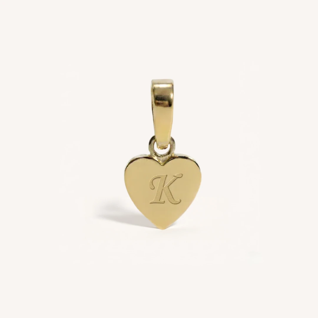 Heart Initial Charm