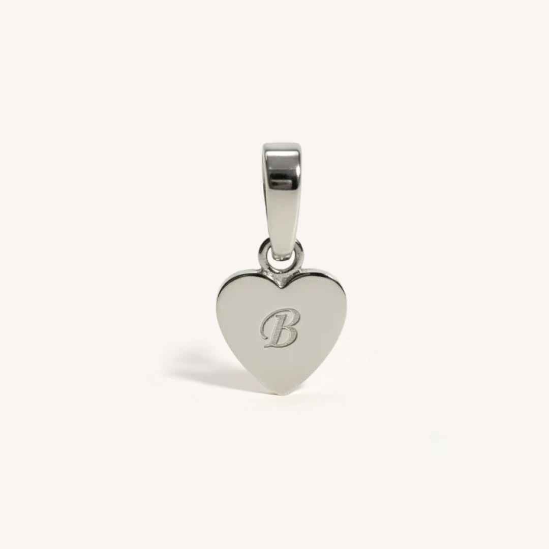 Heart Initial Charm