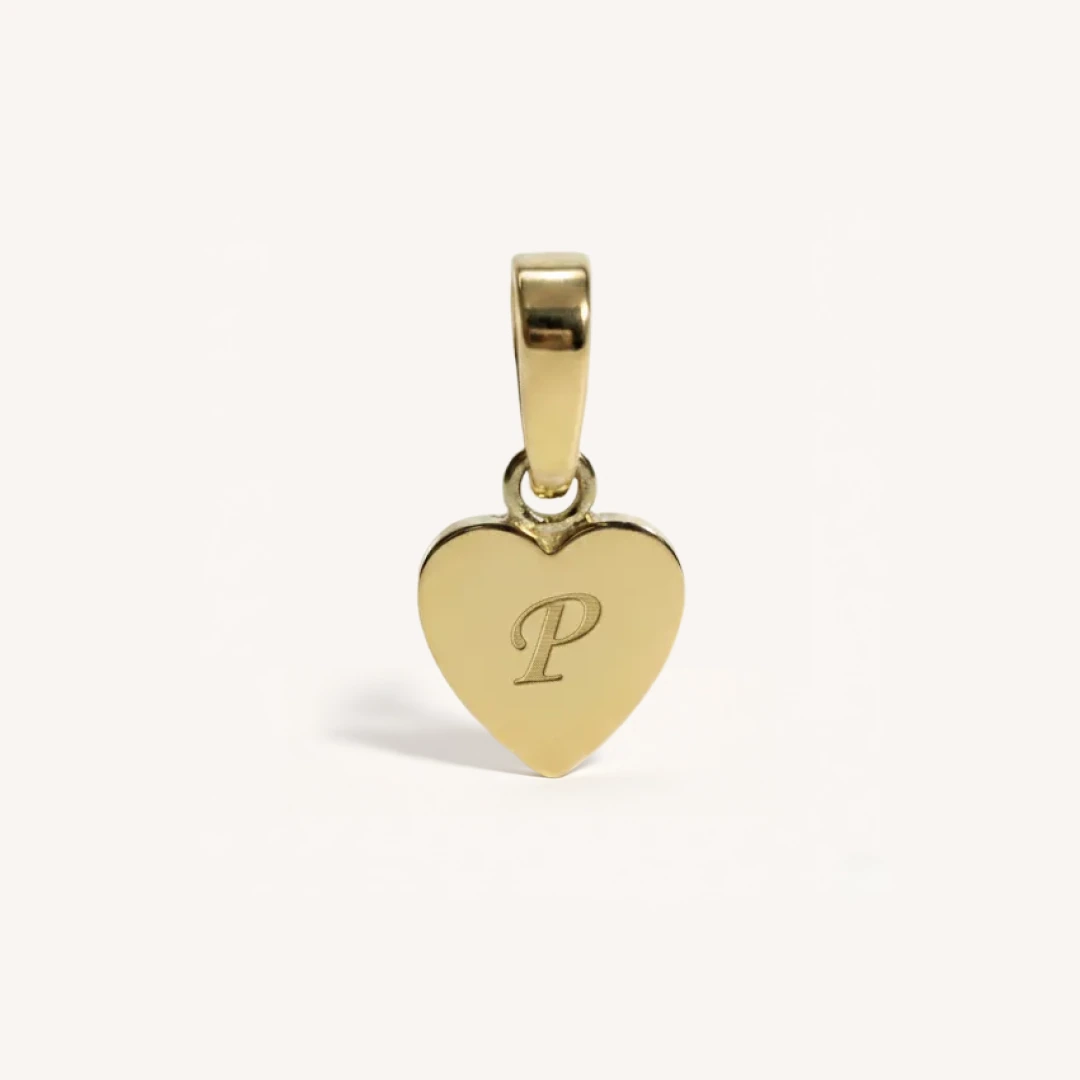 Heart Initial Charm