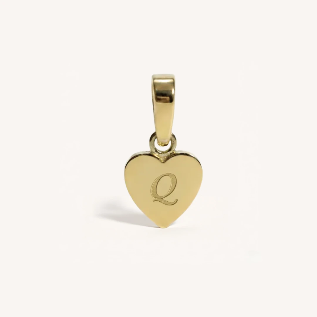 Heart Initial Charm