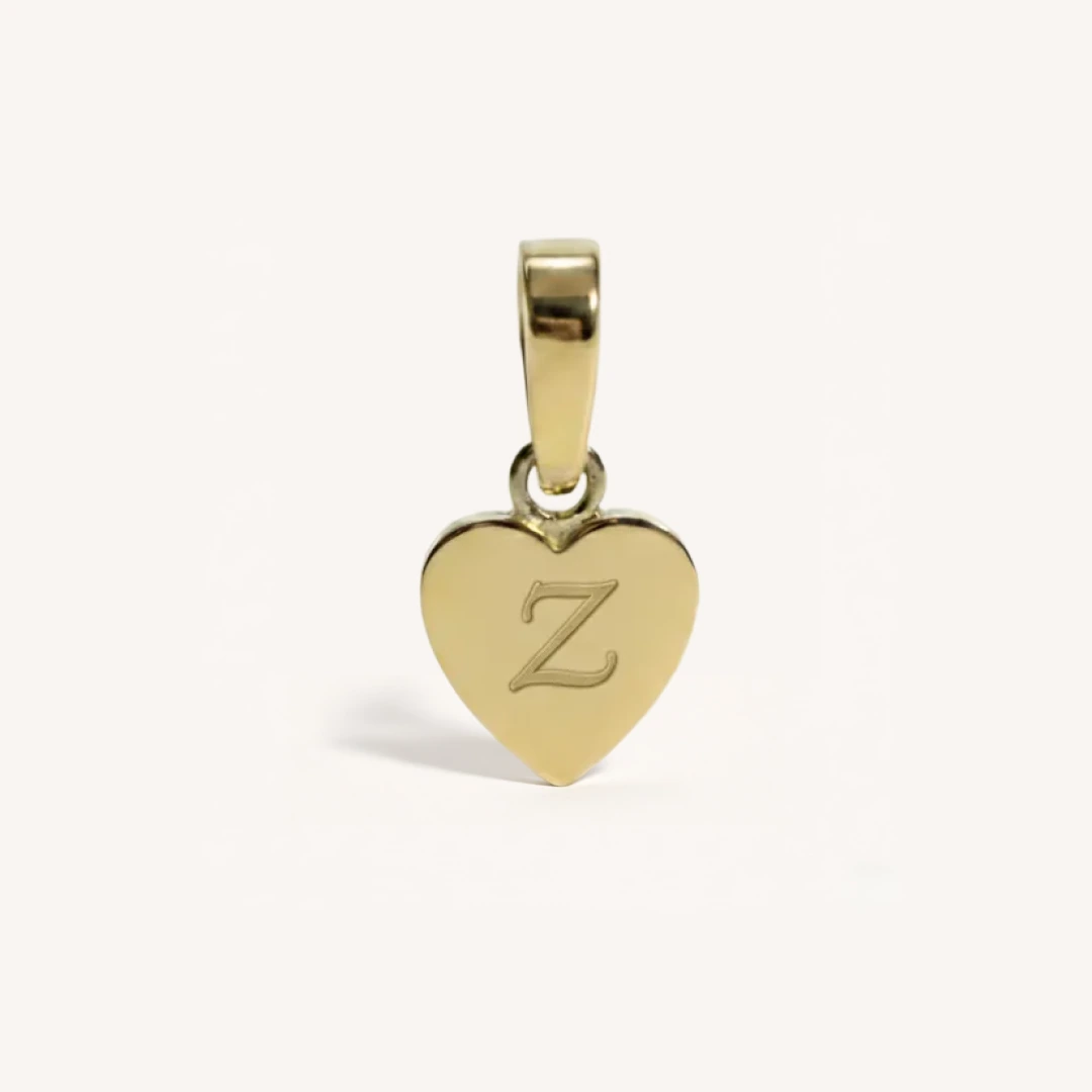 Heart Initial Charm