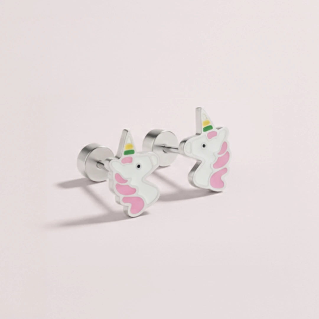 Kids Unicorn Flat Back Earrings