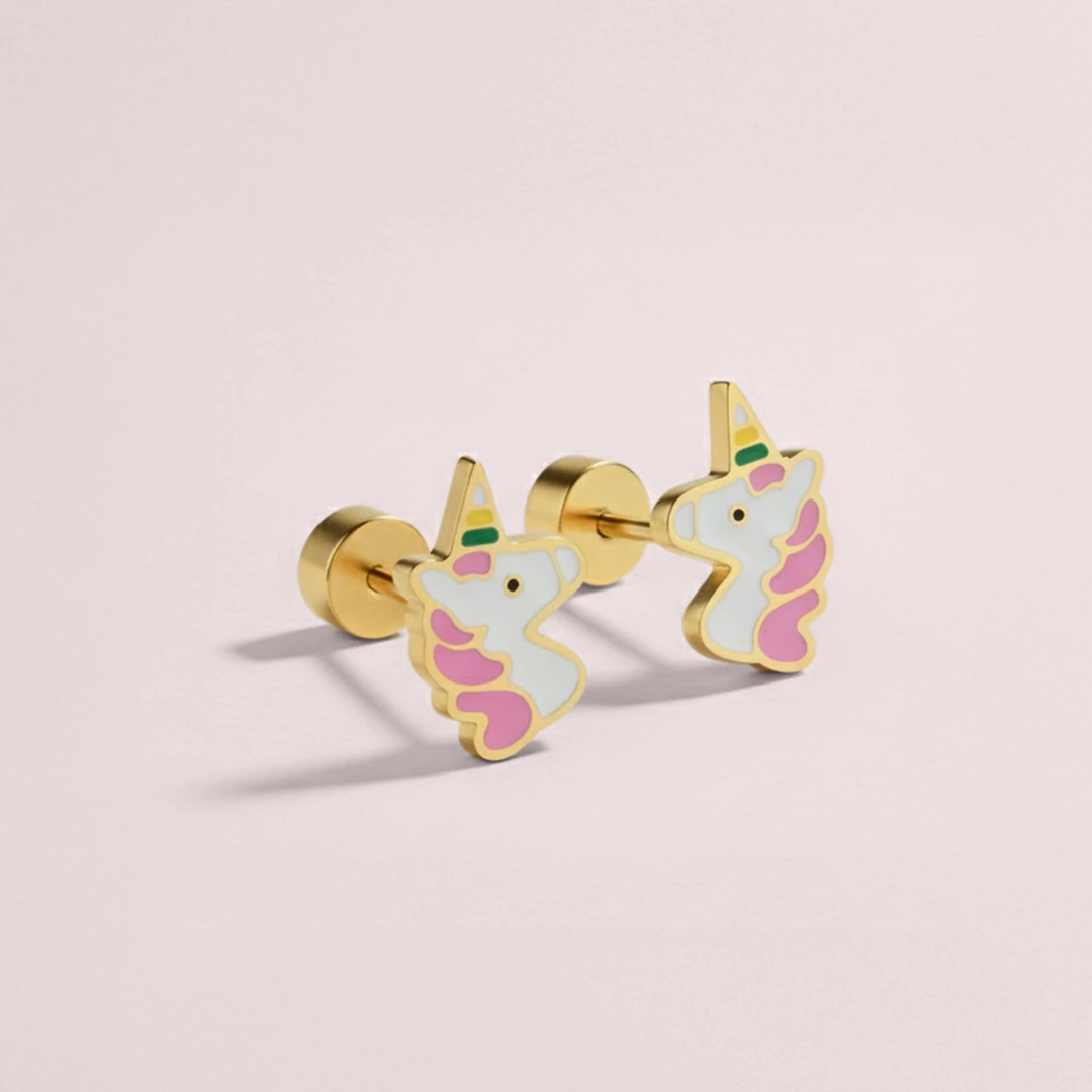 Kids Unicorn Flat Back Earrings