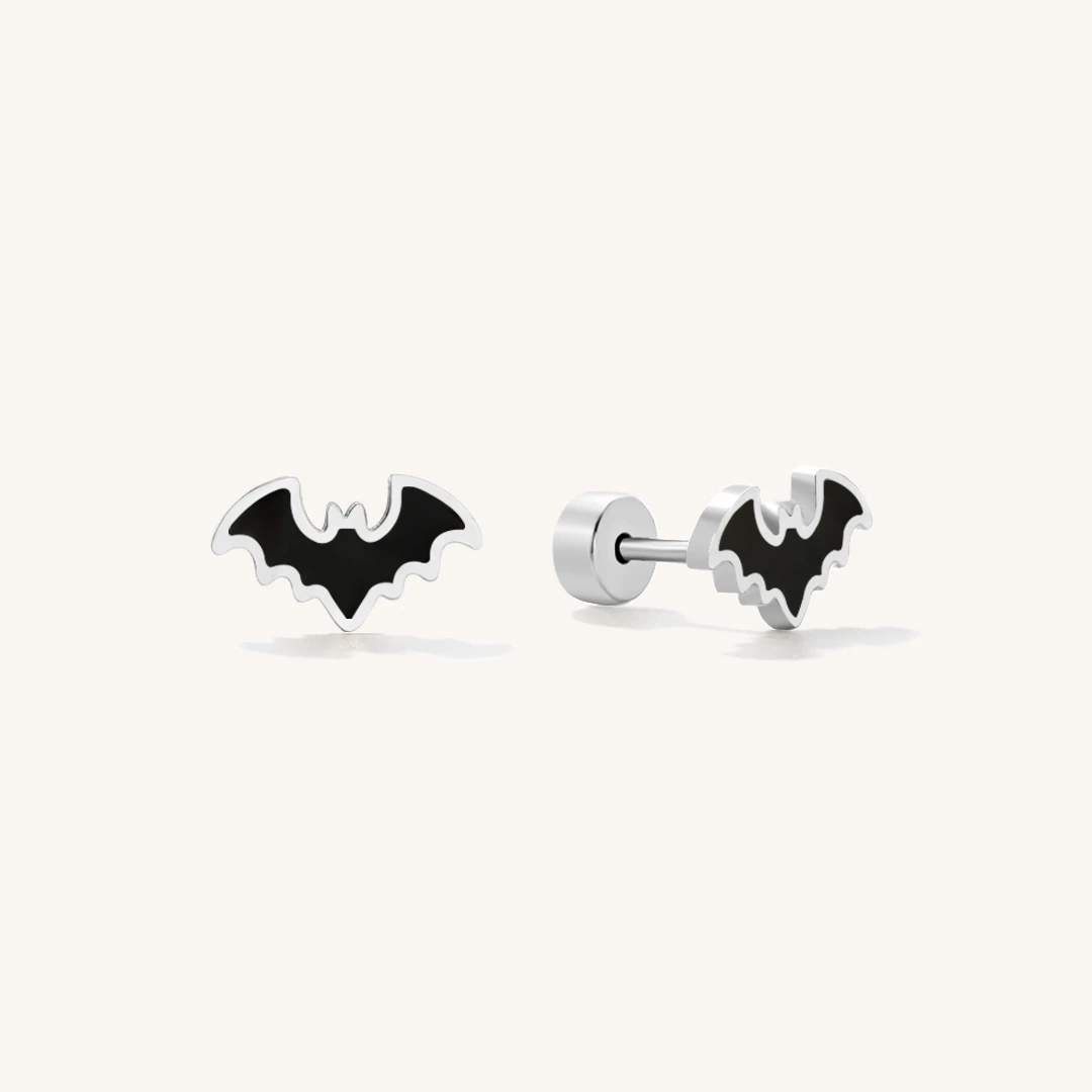 Midnight Bat Flat Back Earrings