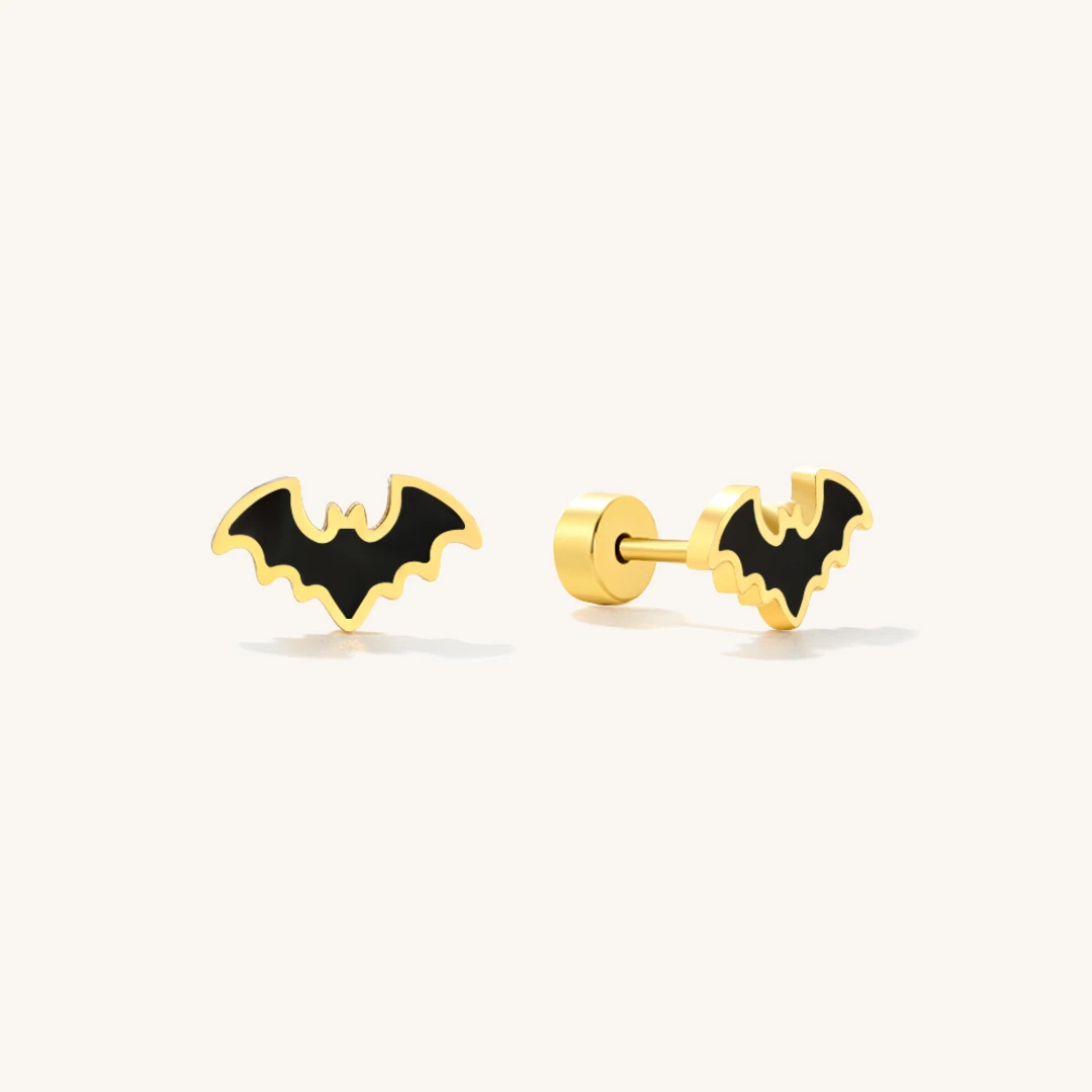 Midnight Bat Flat Back Earrings