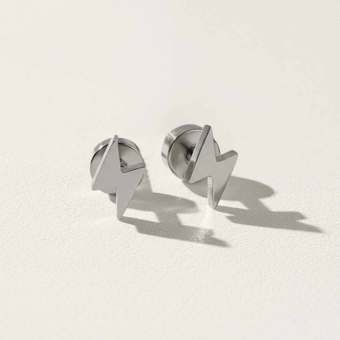 Mini Lightning Flat Back Earrings
