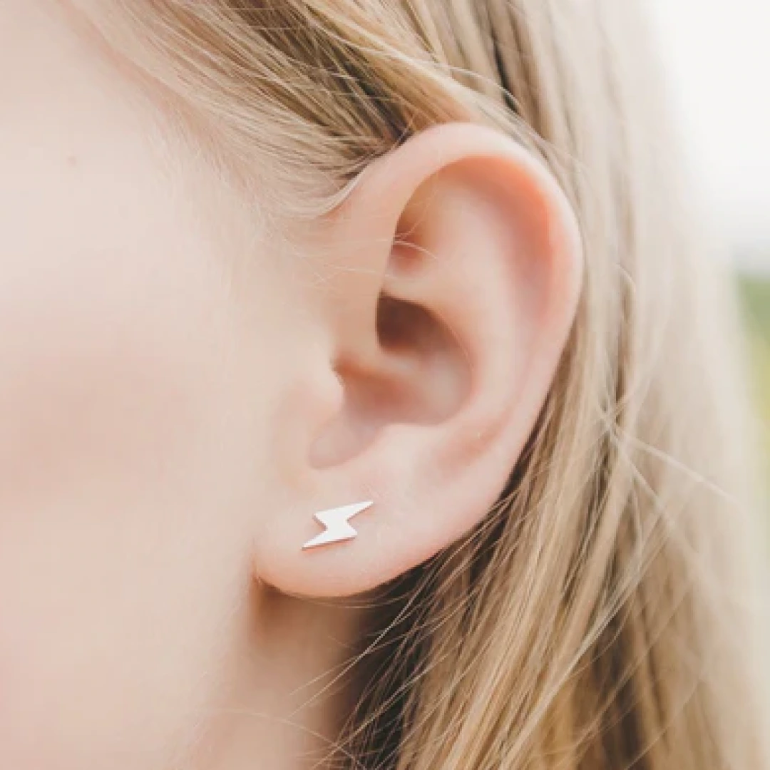 Mini Lightning Flat Back Earrings