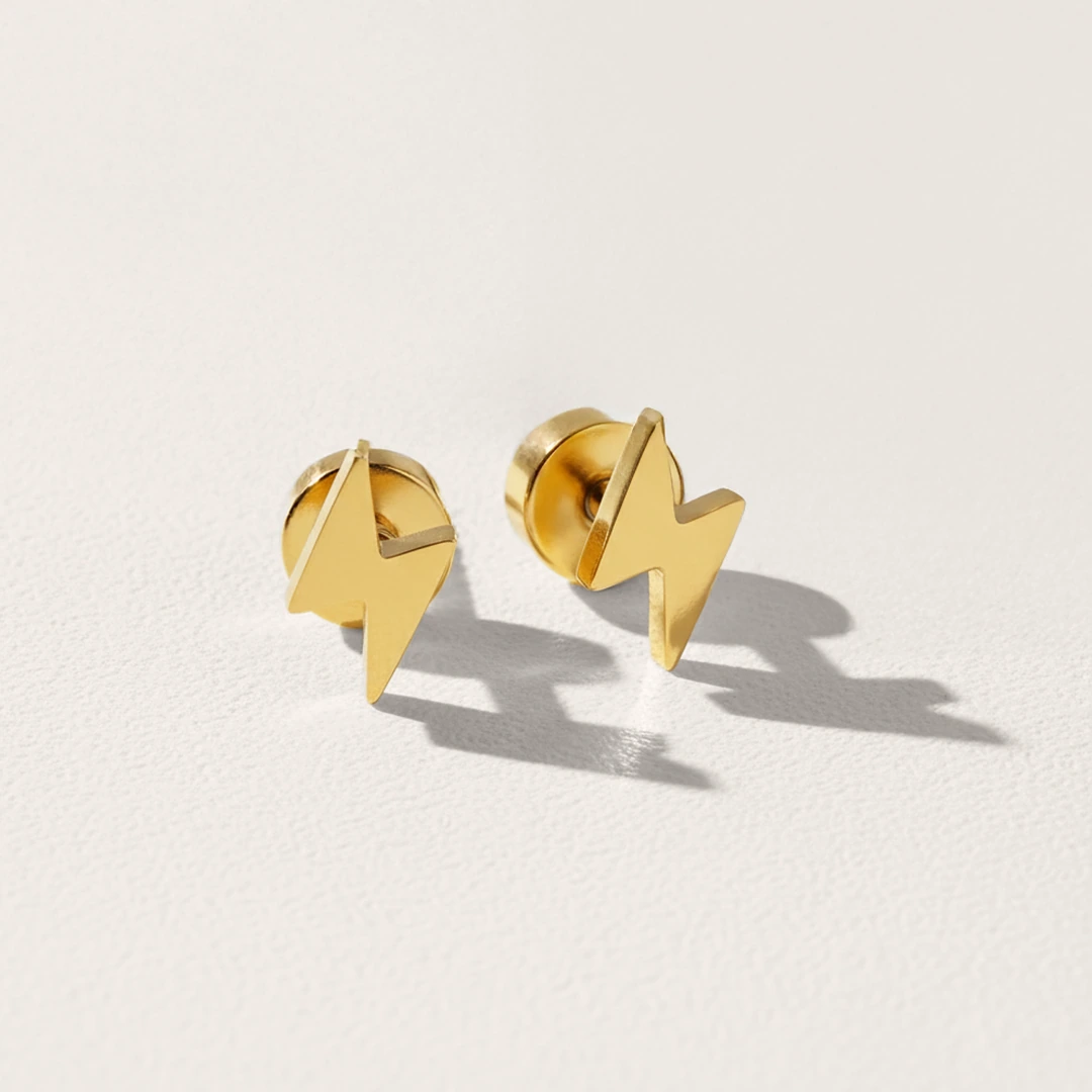 Mini Lightning Flat Back Earrings
