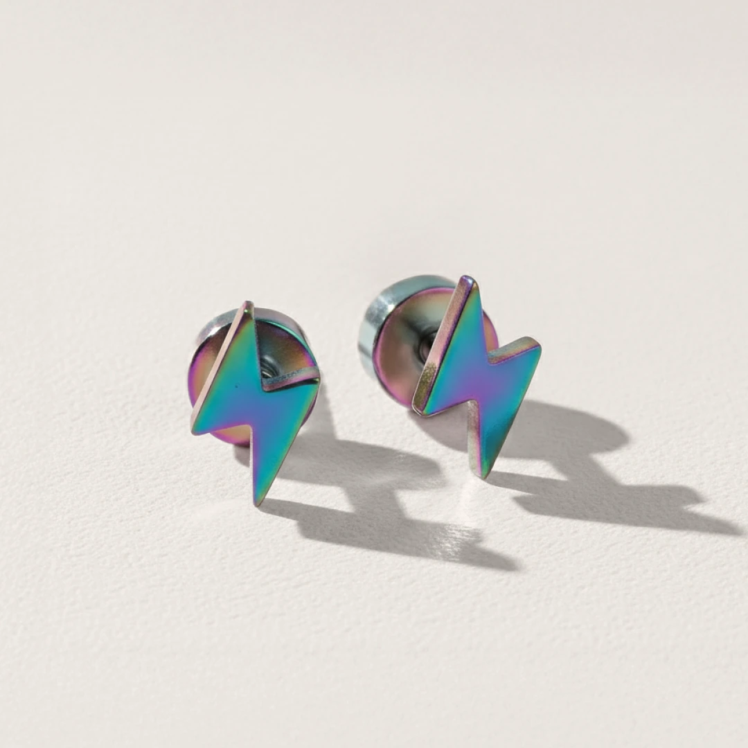 Mini Lightning Flat Back Earrings