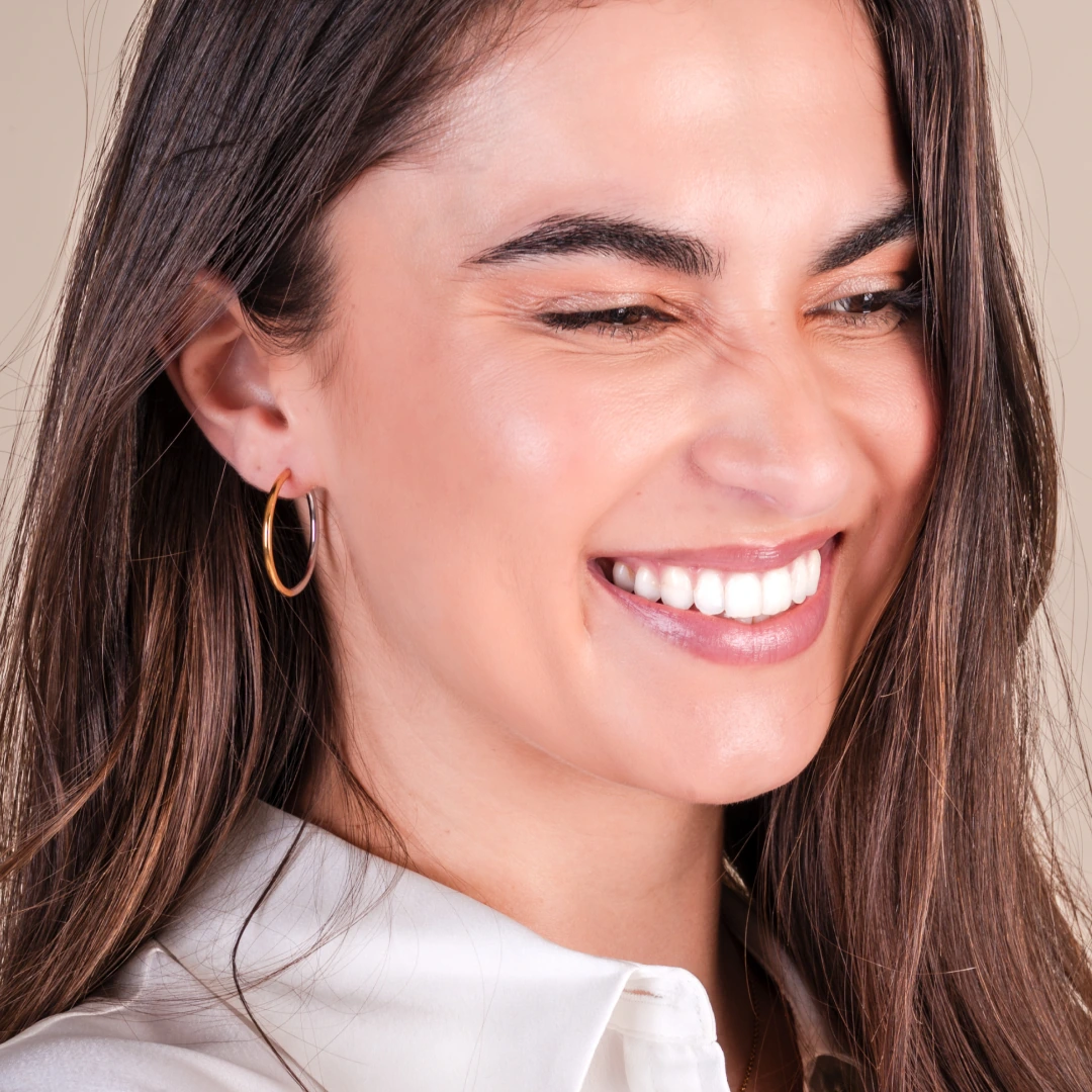 Mixed Metal Hoop Earrings