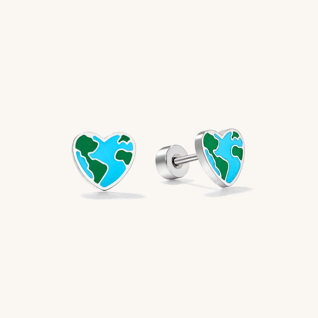 My World Flat Back Earring