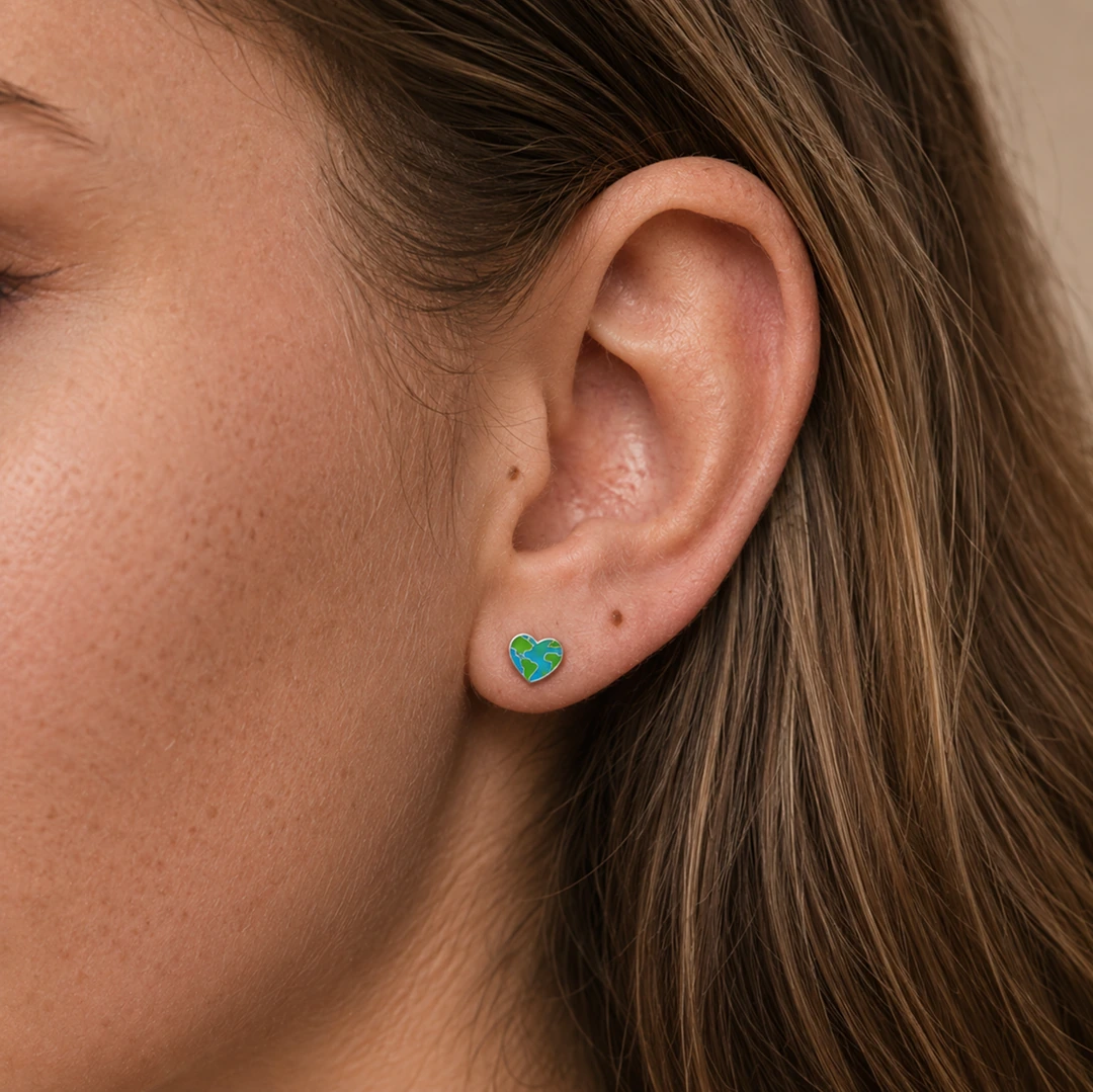 My World Flat Back Earring
