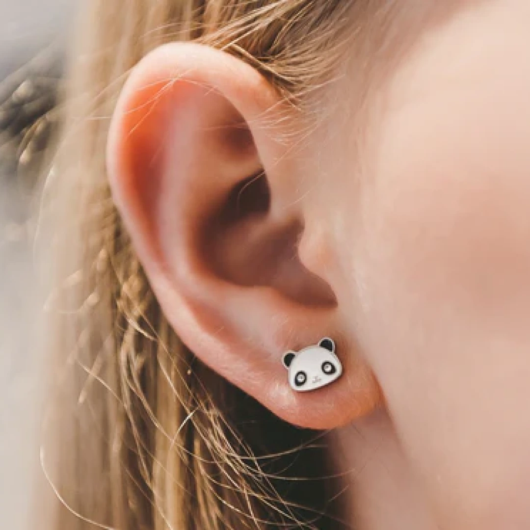 Panda Flat Back Earrings