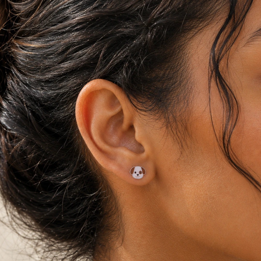 Patch Puppy Flat Back Earrings