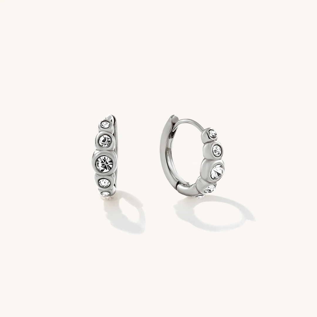 Petite Bezel Huggie Earrings