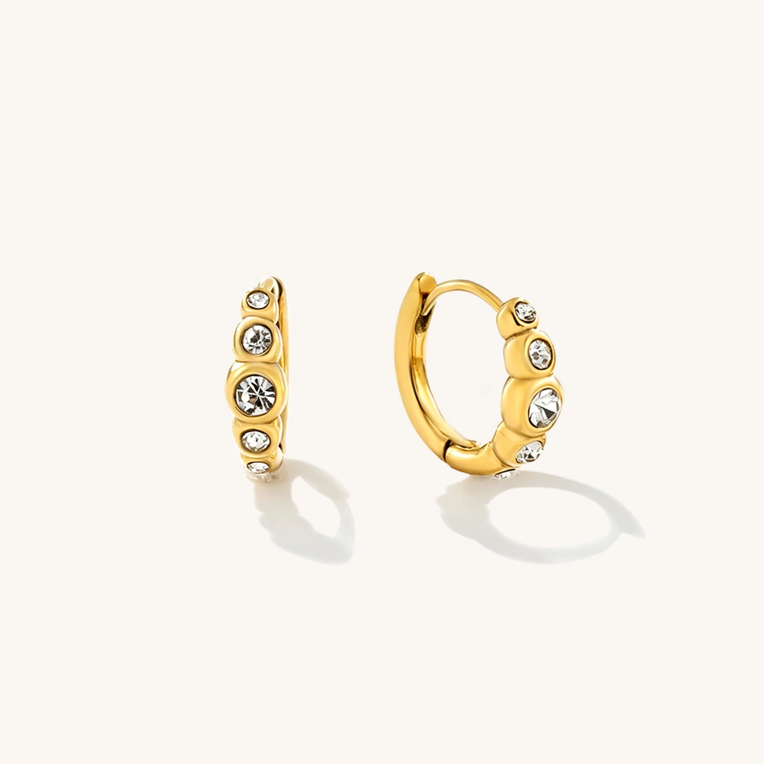 Petite Bezel Huggie Earrings
