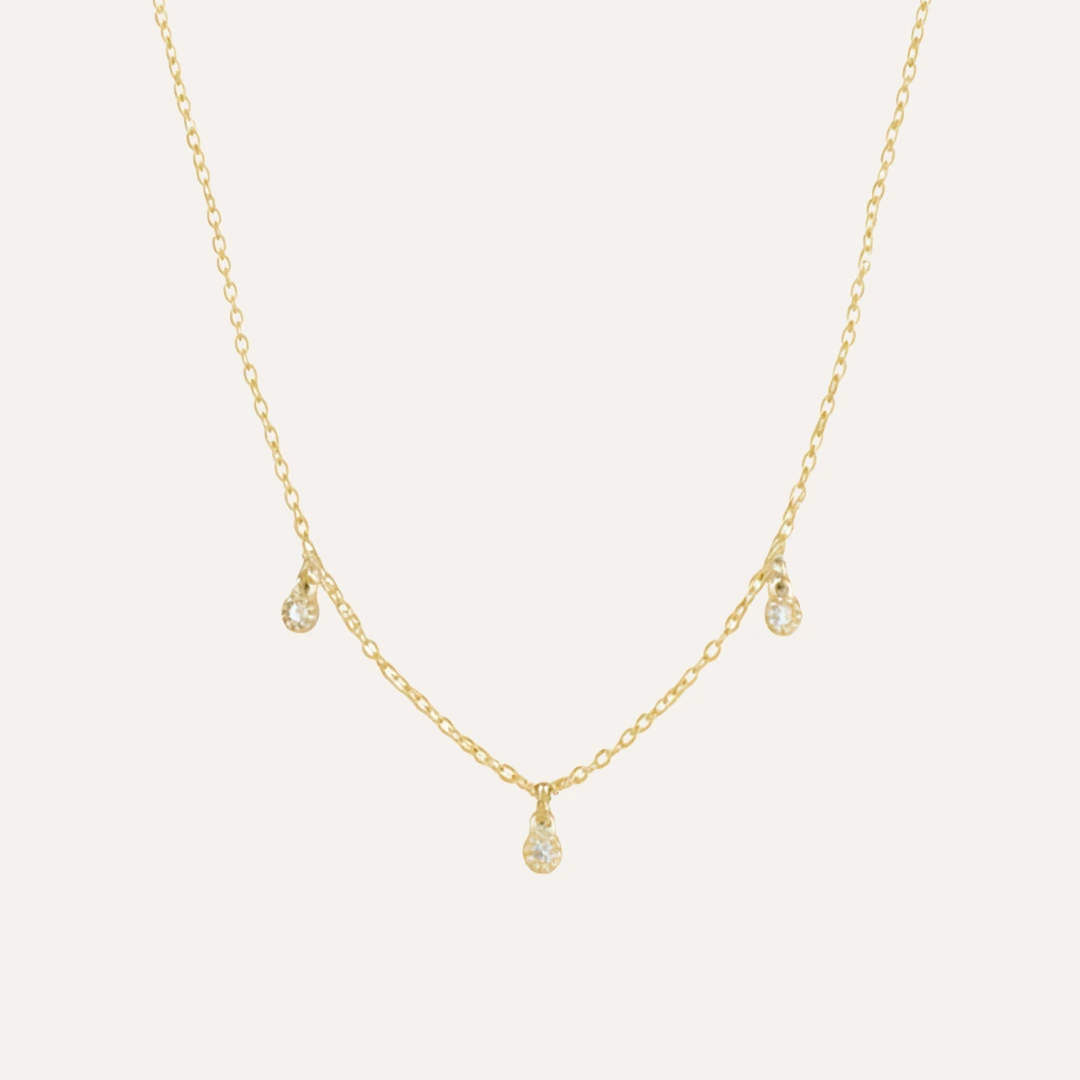 Rope Trim Cubic Zirconia Necklace