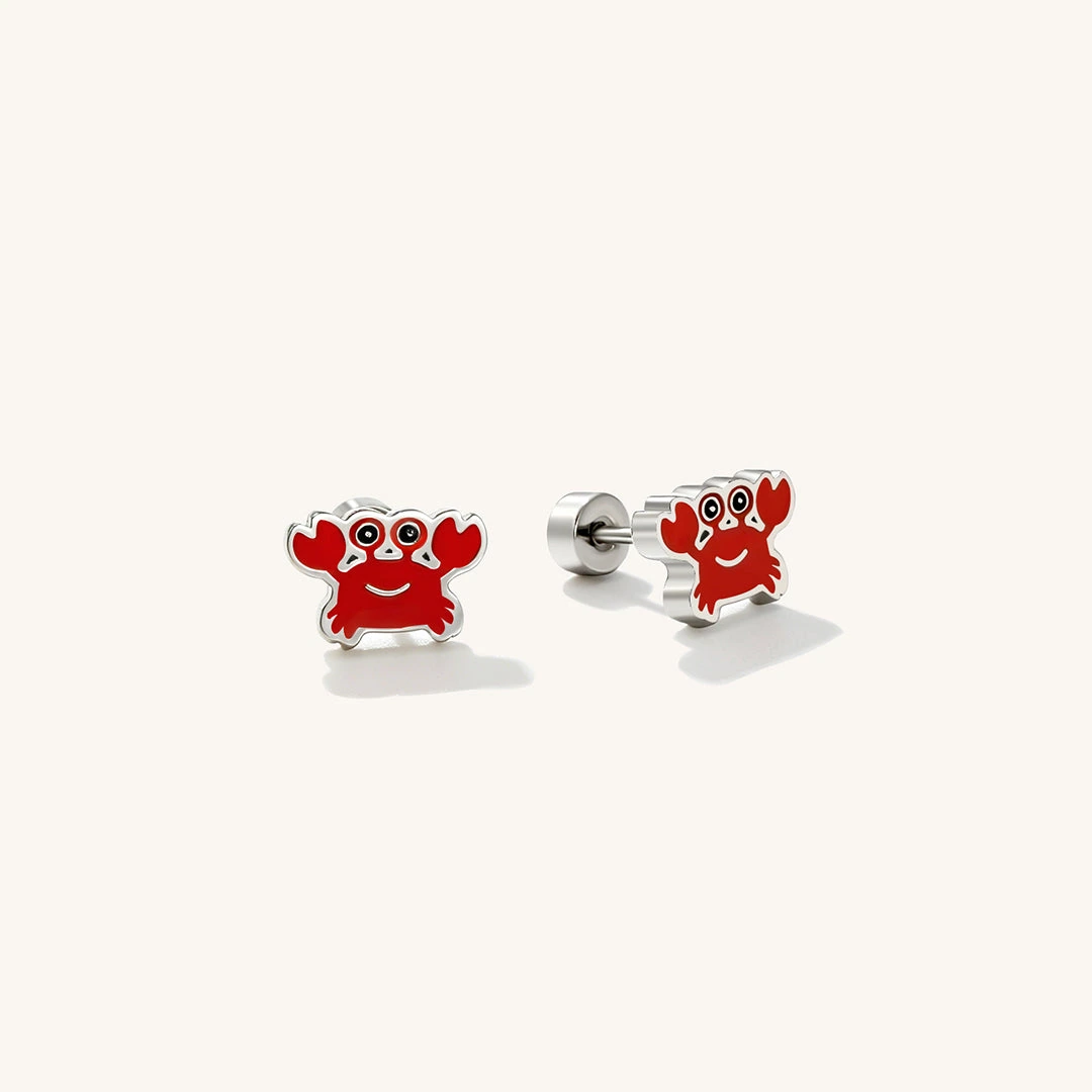 Sandy Crab Flat Back Earrings