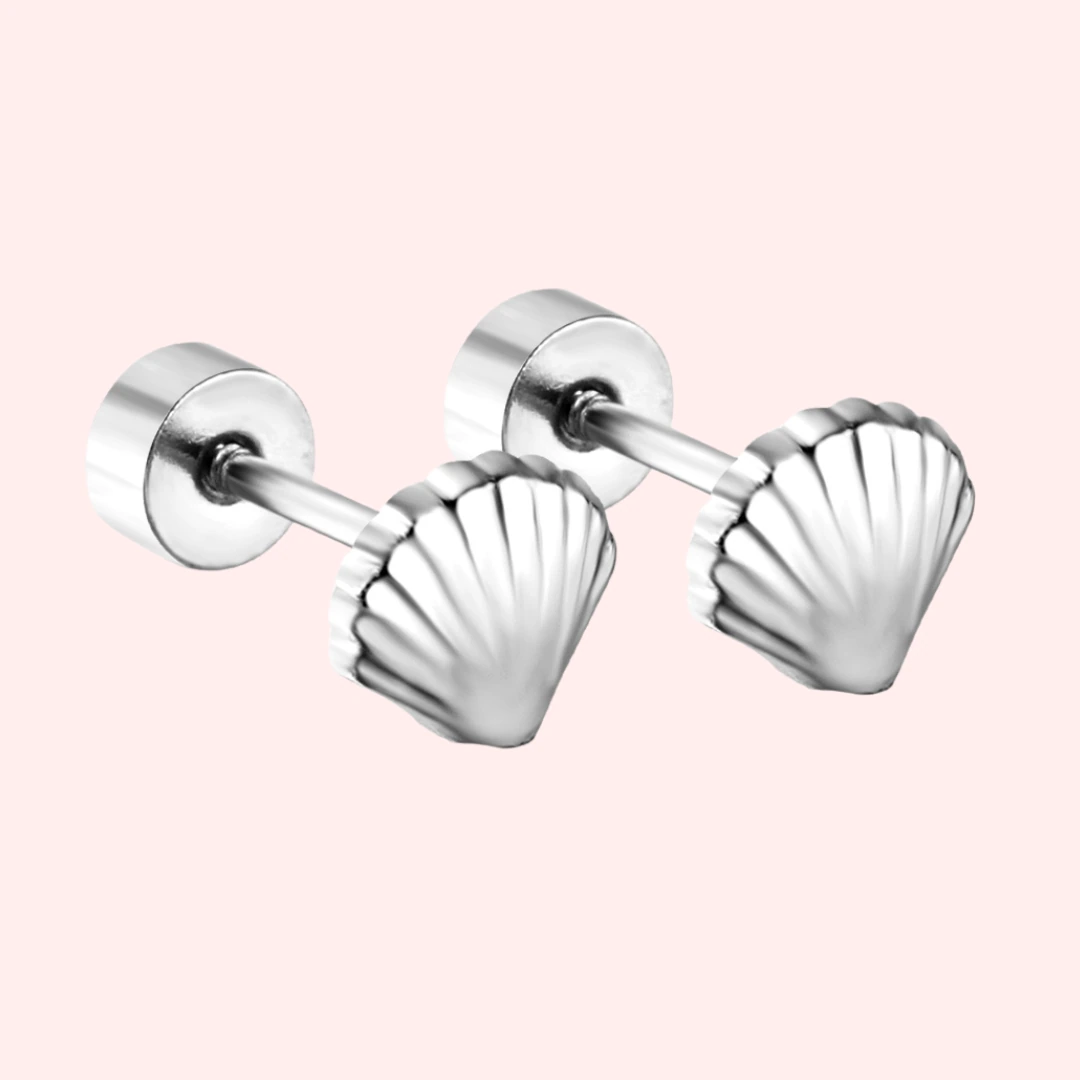 Shell Hypoallergenic Flat Back Stud Earring