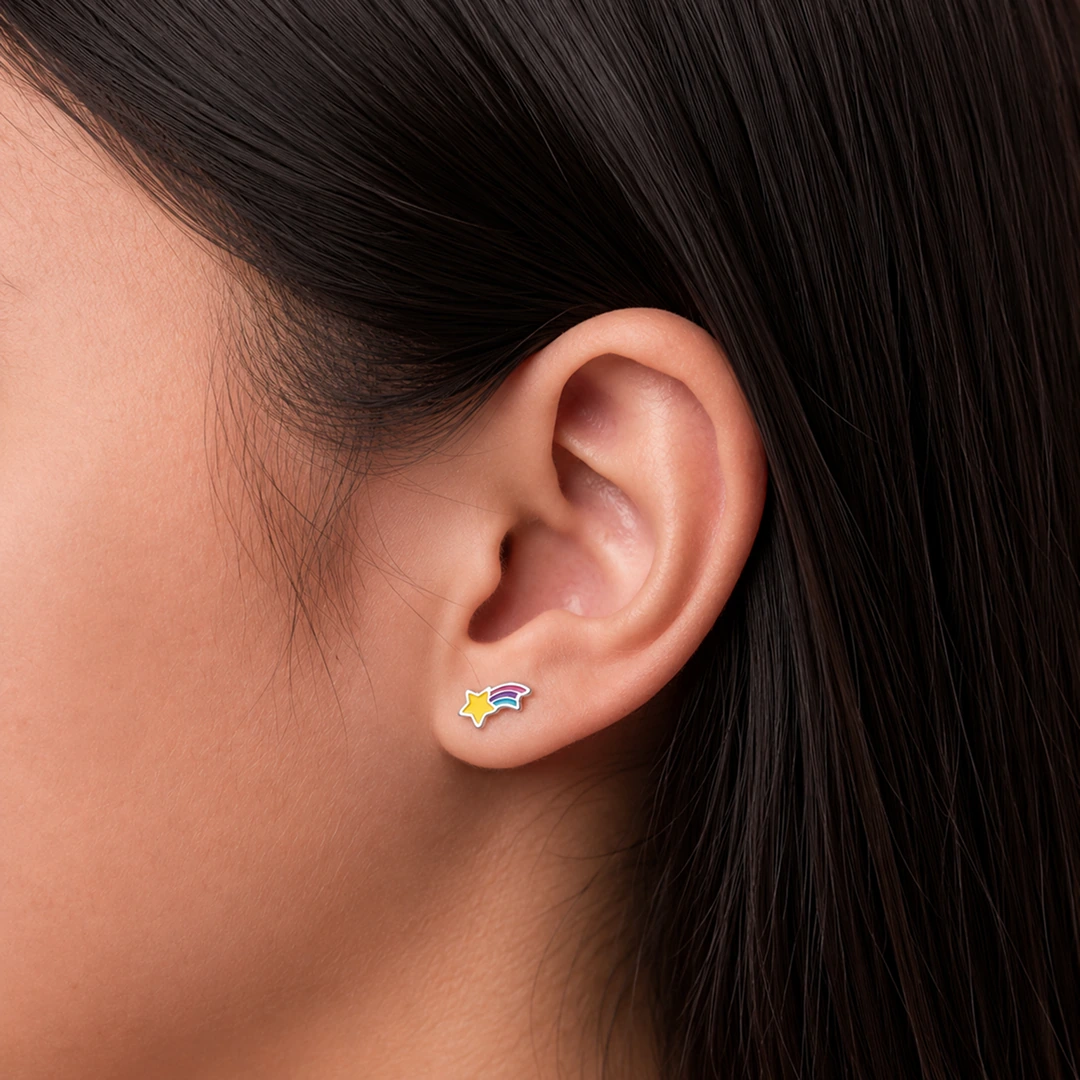 Shooting Star Flat Back Earrings